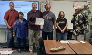 Gene Gleason - Presenting an award for the Rotary Club